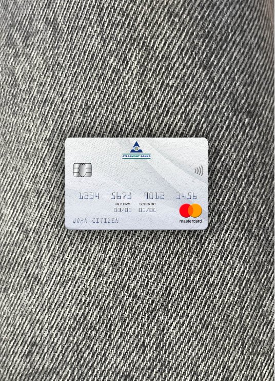 Download Montenegro Atlasmont Bank mastercard photolook front Photoshop template